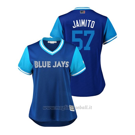 Maglia Baseball Donna TOrnto Blue Jays Jaime Garcia 2018 Llws Players Weekend Jaimito Blu